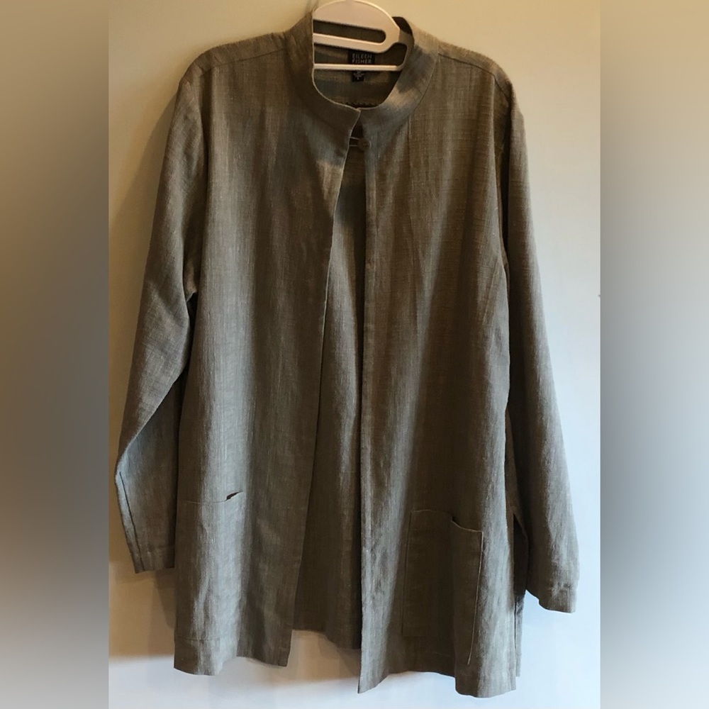 Eileen Fisher Women's Open-Front Jacket Linen Large- NWOT